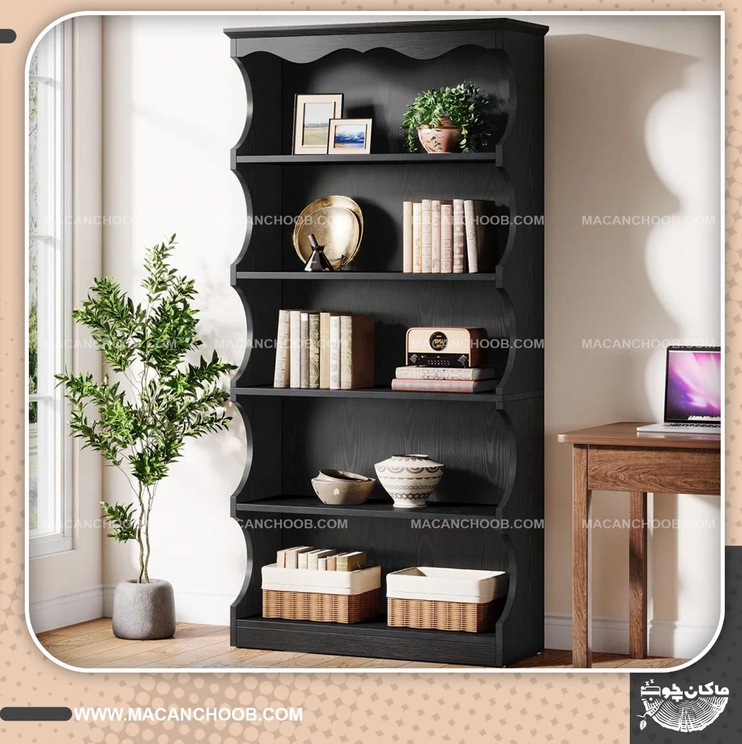 کتابخانه چوبی تمام سند بلاست شده مدل BAHAR
